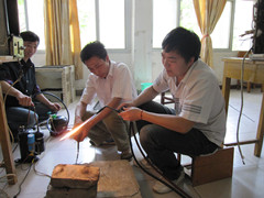 文昌制冷维修培训|学员在练习焊接技术 